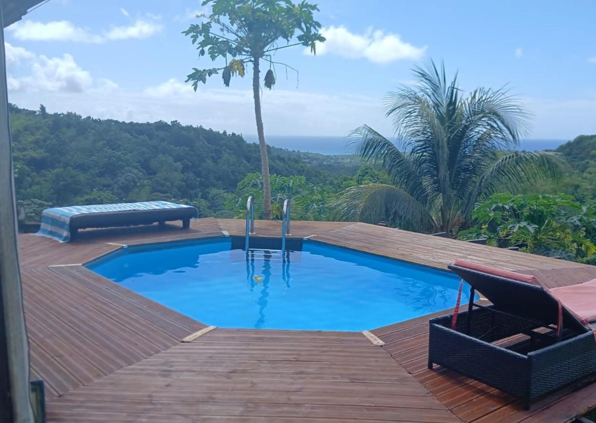 Chambre Chez L'Habitant Avec Piscine Privative Et Vue Panoramique Sur La Mer Des Caraibes Desmarinieres Buitenkant foto